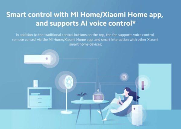 Xiaomi Smart Standing Fan 2 Pro - Wireless, Double-Layer Blades - Versatile Stand & Desk Fan - Image 10