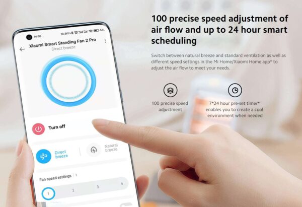 Xiaomi Smart Standing Fan 2 Pro - Wireless, Double-Layer Blades - Versatile Stand & Desk Fan - Image 11
