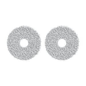 Two Xiaomi Robot Vacuum Mop Pads for X10+/X20+, round with soft microfiber texture and a hole in the center.