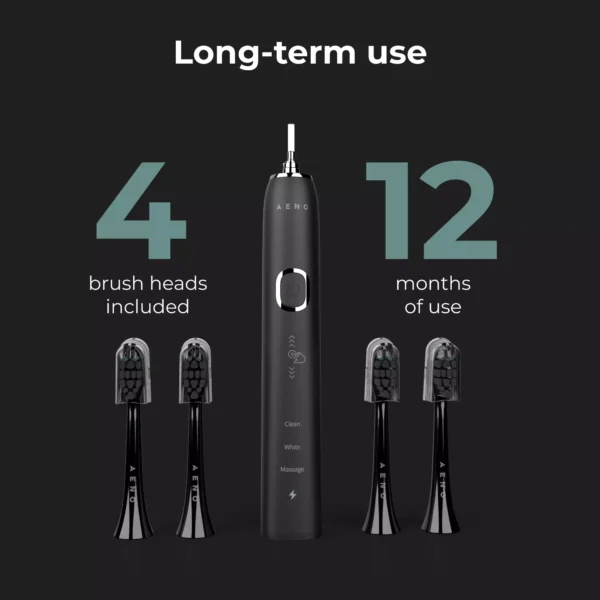 AENO Sonic Electric Toothbrush DB4 - 46,000 RPM, 3D Touch, IPX7 - Black - Image 13