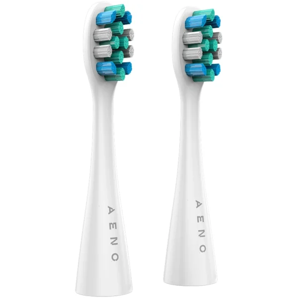 AENO DB1S / DB2S Replacement Toothbrush Heads, White, with DuPont Bristles, Pack of 2